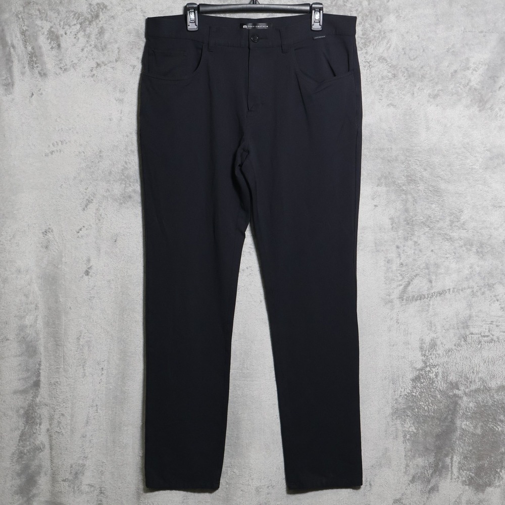 Travis Mathew Pants Mens 35x32 Black Open To Close Stretch Golf PreppyTrousers